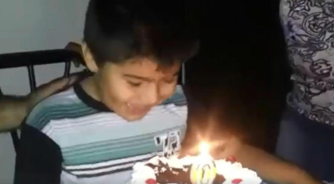 Niño celebra cumpleaños pero casi termina en tragedia