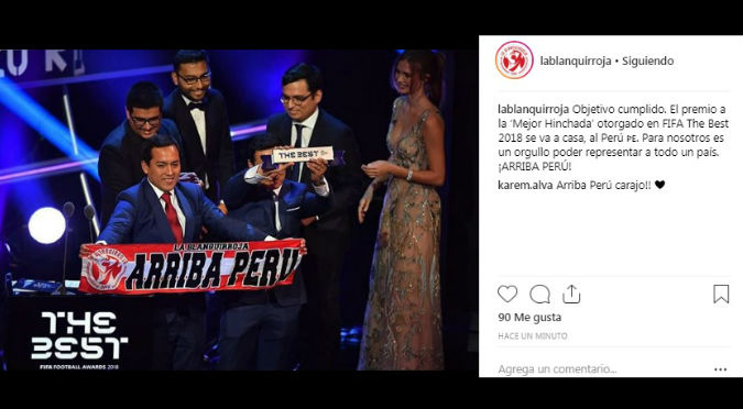 FIFA The Best: Hinchada peruana ganó Premio a la Afición (VIDEO)