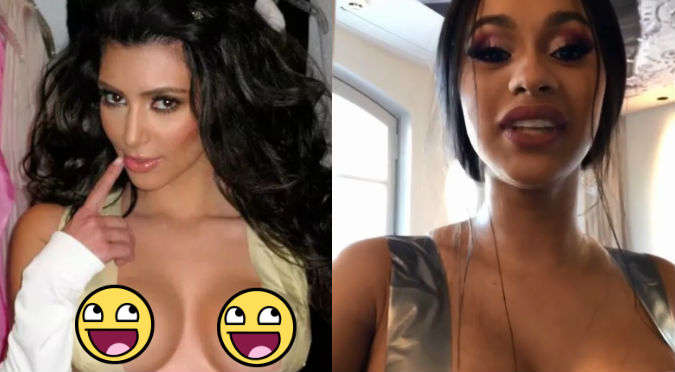 Cardi B copia truco de Kim Kardashian para levantar sus pechos (VIDEO)