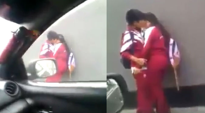Taxista arruina momento 'calentón' de escolares (VIDEO)