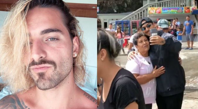 Maluma le robó beso a señora que le pidió una foto (VIDEO)