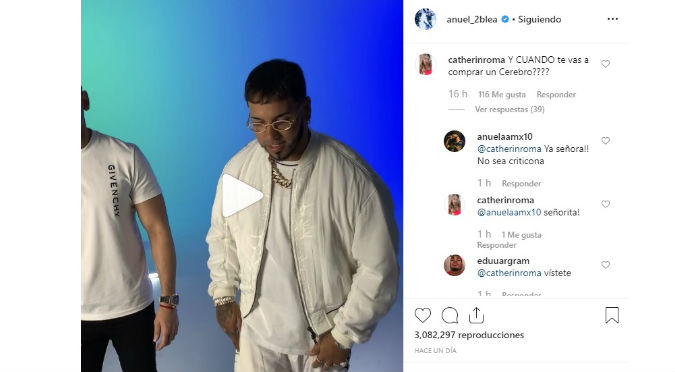 Usuaria le preguntó a Anuel AA: ¿Cuándo te vas a comprar un cerebro? (VIDEO)