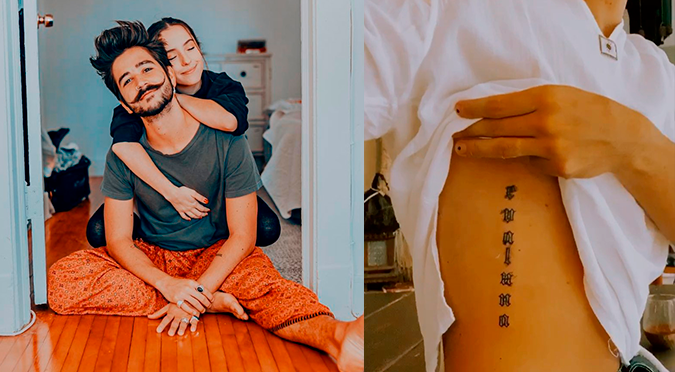 Camilo se tatuó el nombre de Evaluna Montaner y lo muestra en video | VIDEO