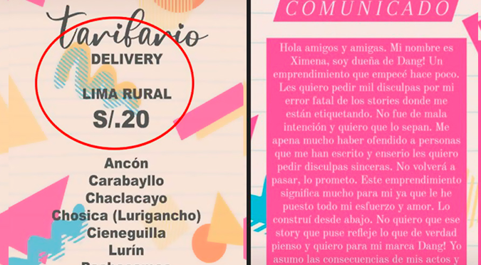 Tienda de ropa se disculpa por segmentar distritos como 'Lima Rural y Lima Alrededores'