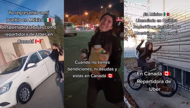 Joven latina con título profesional asegura que gana más como delivery en Canadá |VIDEO