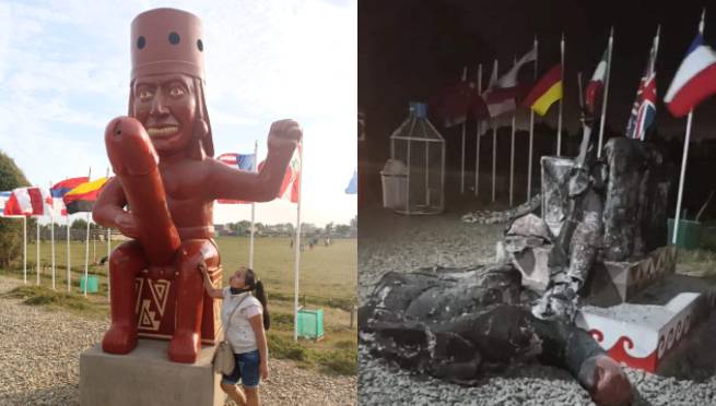 Huaco erótico gigante de Moche fue quemado con dos bombas molotov |FOTO