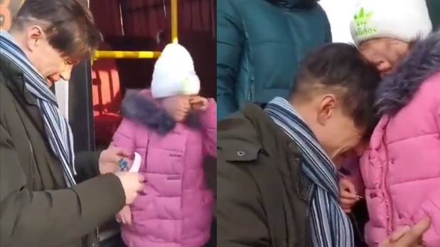 Ucraniano se quiebra en llanto al despedirse de su hija en medio del conflicto bélico con Rusia | VIDEO