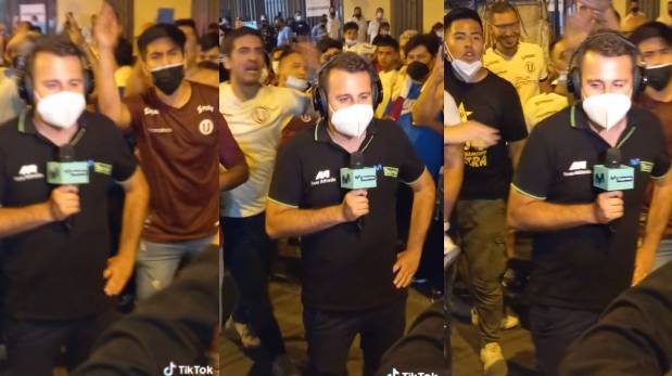 Hinchas de Universitario maltratan físicamente a periodista durante transmisión | VIDEO