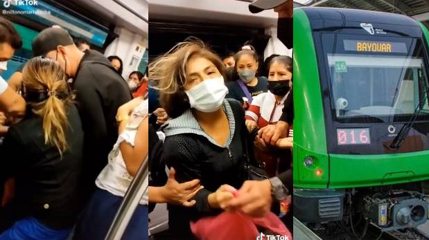Mujer descubre a su esposo con amante en el Metro de Lima y todo termina mal | VIDEO