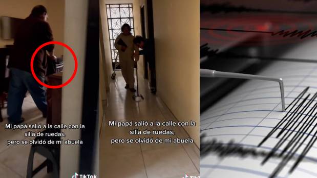 Señor se olvida de su madre en pleno temblor y solo saca su silla de ruedas | VIDEO