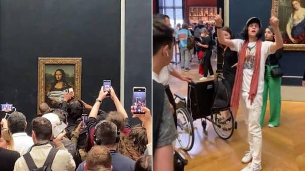 Atacan el cuadro de la Mona Lisa: un hombre le tiró una torta a la obra de Da Vinci | VIDEO