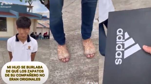Niño se burla de los zapatos de su compañero, pero su padre le da una gran lección | VIDEO