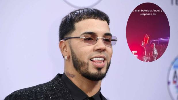 Anuel AA insulta a una fan vestida de Karol G por tirarle una botella | VIDEO