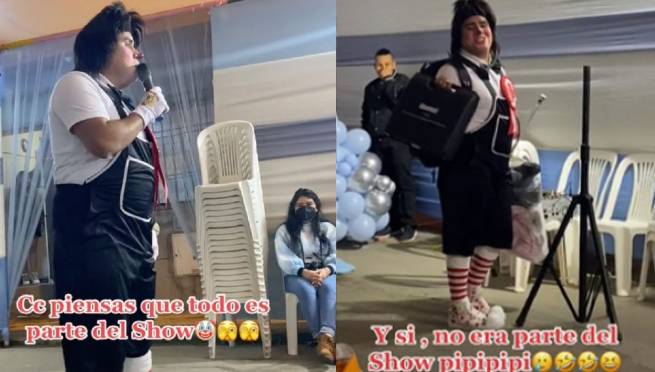 Payaso se equivoca de fiesta y se da cuenta a la mitad de su show | VIDEO