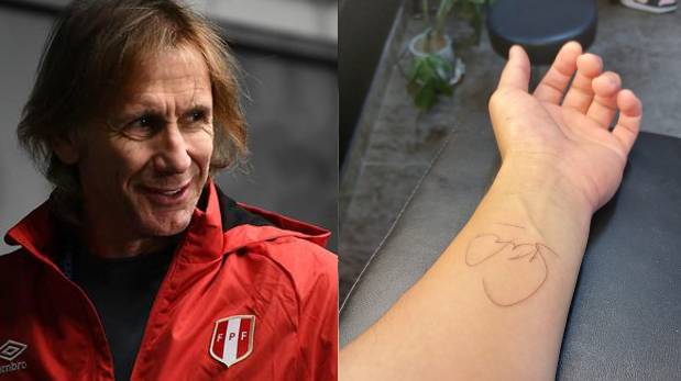 Ricardo Gareca le firmó el brazo a un hincha y él luego se lo tatuó | VIDEO
