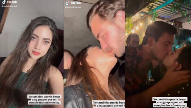 TikTok: joven cumple 24 años y lo celebra besando a 24 desconocidos | VIDEO