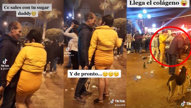 Mujer disfrutaba de la noche con su 'sugar daddy', pero luego se besa con un joven a escondidas | VIDEO