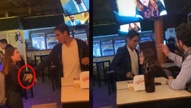 Encuentra a su novio con un amigo en un bar y tiene impensada reacción