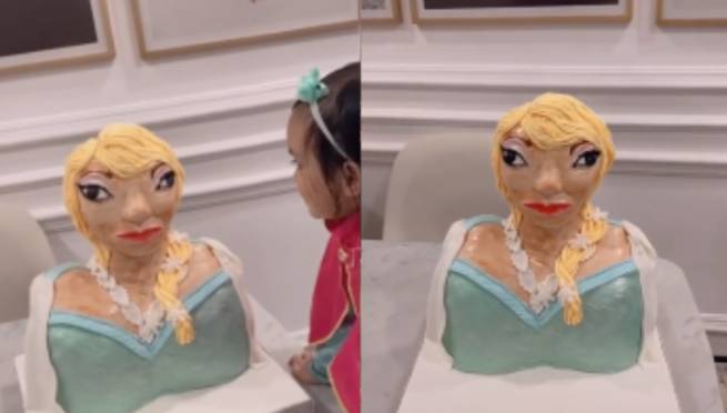 Niña recibe una torta de 'Frozen' fallida y su reacción se vuelve viral | VIDEO