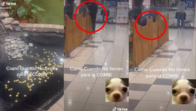 Joven se queda sin pasaje y se mete a una 'fuente de los deseos' a buscar unas monedas | VIDEO