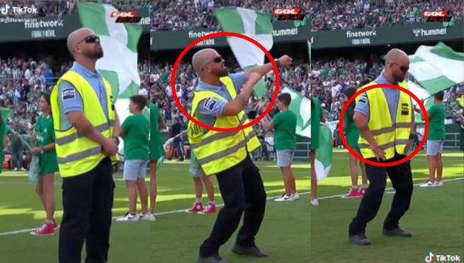 Vigilante saca los pasos prohibidos durante un partido de fútbol | VIDEO