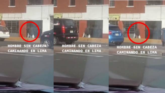 Captan a un 'hombre sin cabeza' por las calles de Lima | VIDEO