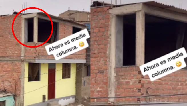 Peruano construye su casa con 'media columna' y las redes estallan: 'Cuando solo das el adelanto' | VIDEO