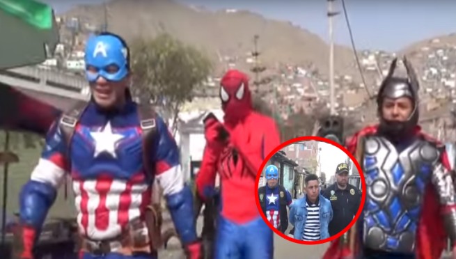¡Solo en Perú! Policías vestidos de 'Avengers' capturan a banda de delincuentes en San Juan de Lurigancho | VIDEO
