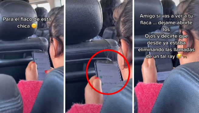 Captan a una joven borrando comprometedoras llamadas en un bus y causa sensación redes: 