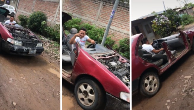 ¿Nueva moda? Hombre decide 'tunear' su auto de manera particular y es sensación: 'Peor es andar caminando' | VIDEO