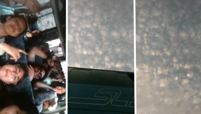 Jóvenes se graban cantando en bus, pero un mal movimiento hace volar el teléfono por la ventana | VIDEO