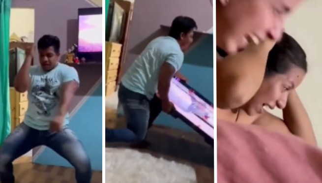 Joven baila para impresionar a su suegra, pero destroza su televisor frente a todos | VIDEO