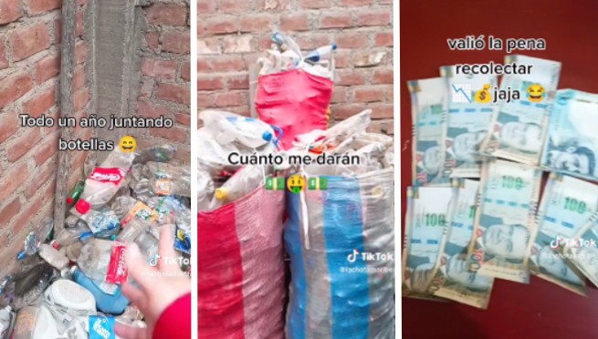 ¡Impactante! Peruana recicló botellas de plástico por un año y cobró 900 soles | VIDEO