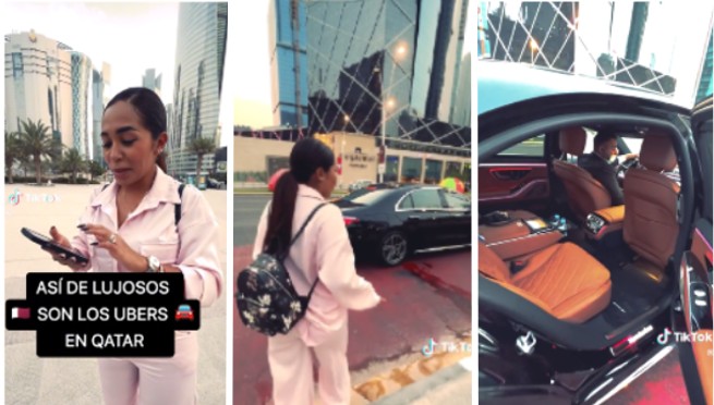 ¡Como jeque! Aficionada pide un Uber en Qatar y la sorprenden con un Mercedes Benz