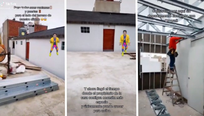Peruano hace su segundo piso, pero bloquea la puerta y ventanas del vecino | VIDEO