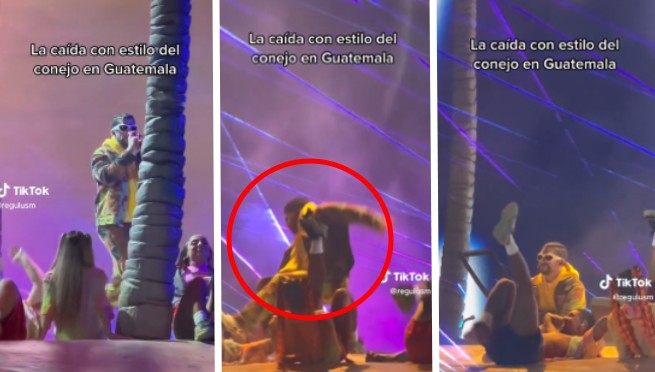 ¡Ouch! Bad Bunny sufre estrepitosa caída en pleno concierto y su reacción es viral | VIDEO