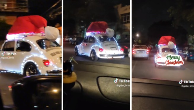 Peruano se pasea por las calles con su 'vocho' Claus y se vuelve viral en redes | VIDEO