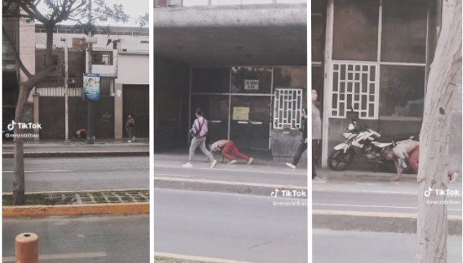 Captan a hombre caminando a cuatro patas en el Centro de Lima y causa terror en redes: 'Son zombies' | VIDEO