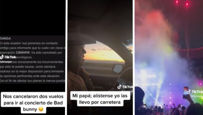 Les suspenden su vuelo para ver a Bad Bunny, pero su papá maneja por horas para llevarla al concierto | VIDEO