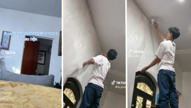 Joven decide visitar a su novia, pero termina pintando la casa por petición de su suegra | VIDEO