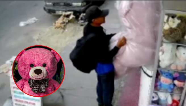¡Todo por amor! Peruano se roba un peluche valorizado en 500 soles por San Valentín | VIDEO