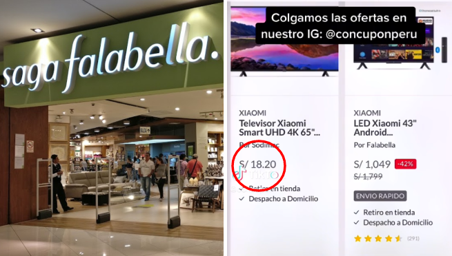 Saga Falabella vende por error televisor de 65' a 18 soles y usuarios enloquecen | VIDEO
