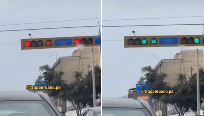 Puertorriqueño queda sorprendido al ver que los semáforos peruanos tienen contador: 'Y aun así chocamos' | VIDEO