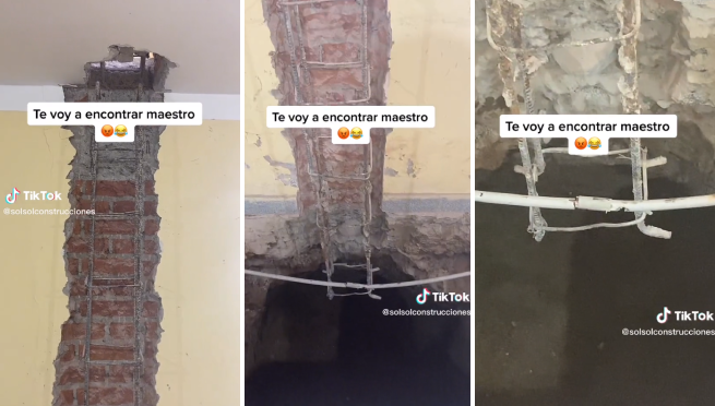Peruano estalla contra albañil que dejó una columna de su casa en el aire: 