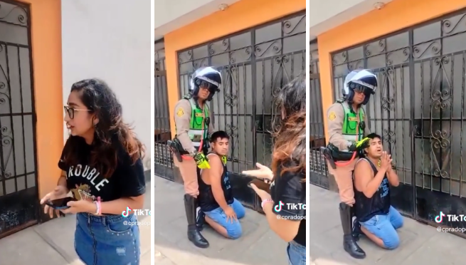 Ladrón pide perdón de rodillas a mujer tras ser capturado: 
