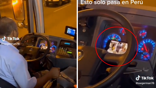 Chofer es sorprendido viendo