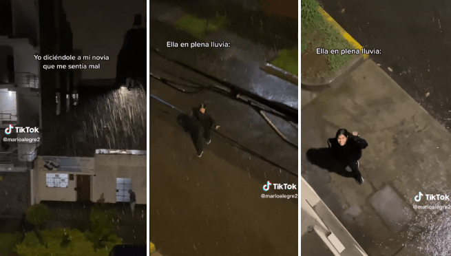 Peruana causa sensación por visitar a su enamorado en plena lluvia:
