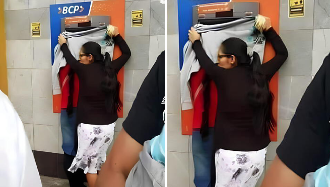 Joven saca dinero del cajero y su mamá se vuelve viral por peculiar medida de seguridad