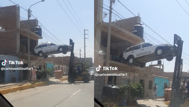 ¿Falla en la matrix? Peruano capta cochera en el segundo piso de una casa