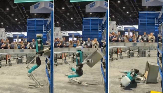 Robot se “desmaya” después de trabajar más de 20 hora y se vuelve viral